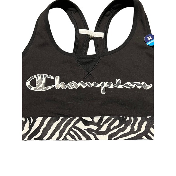 Champion Sports bra, Zebra, black and white, XS - Picture 1 of 7